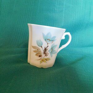 Royal Grafton blue flowers brown leaves mug near mint condition